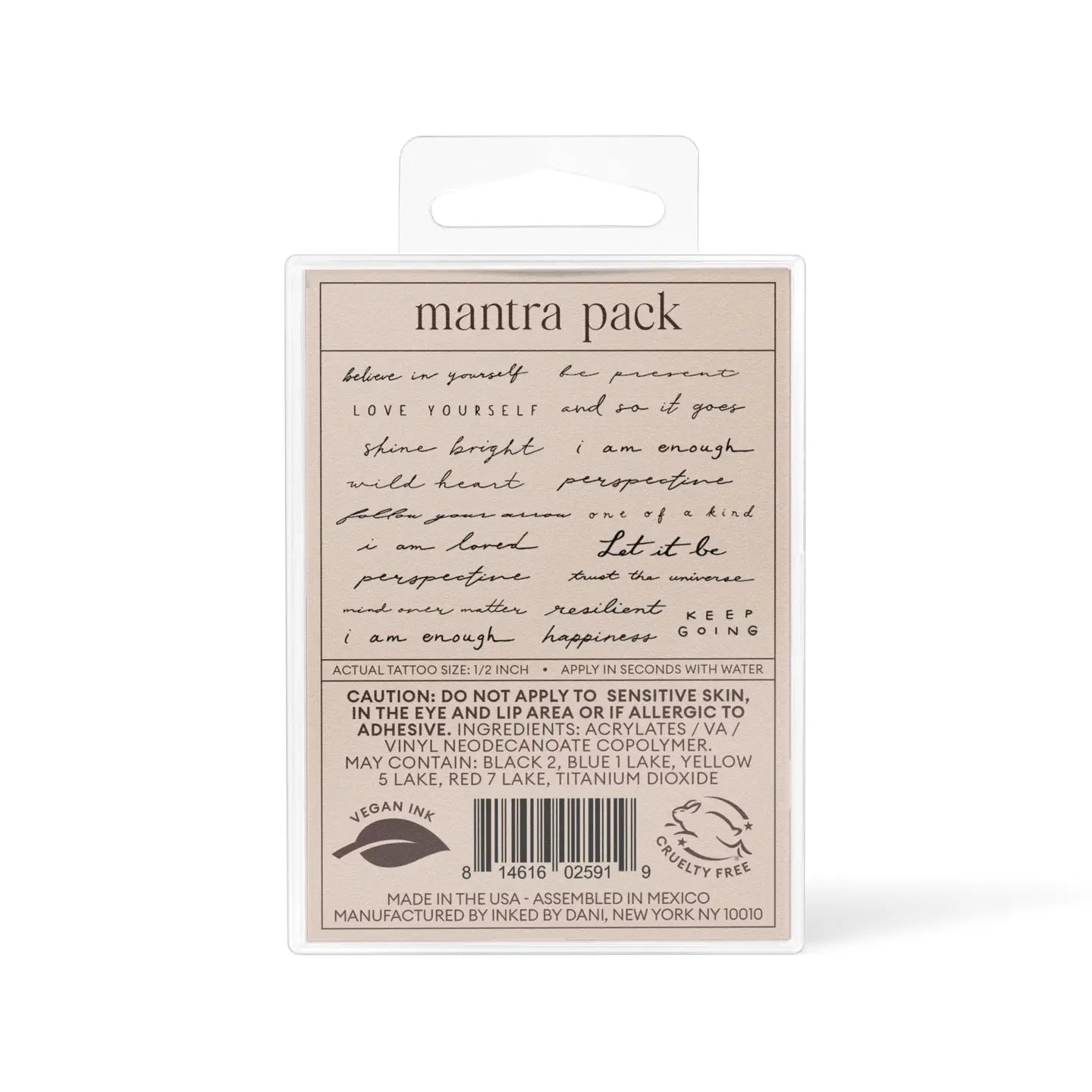 Mantra Temporary Tattoo Pack