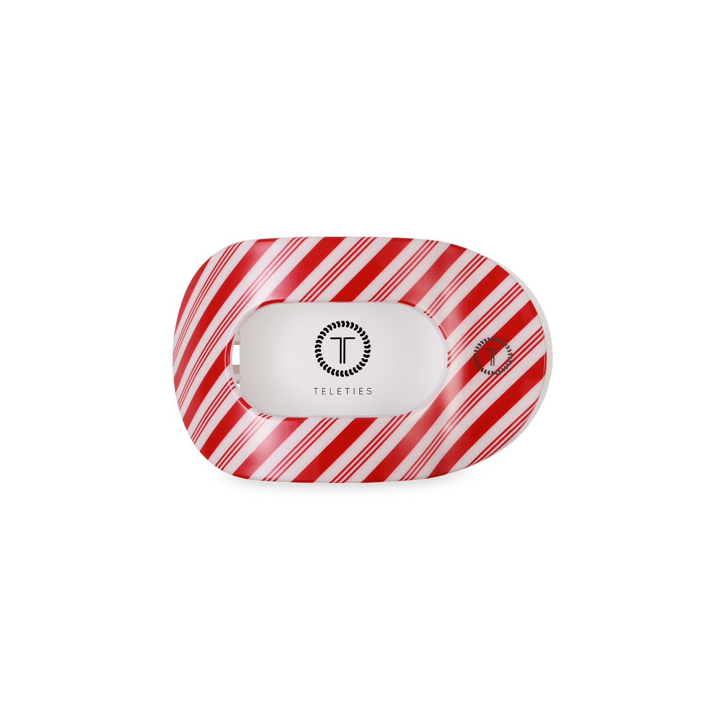 Flat Round Hair Clip | Small | Candy Cane Crush