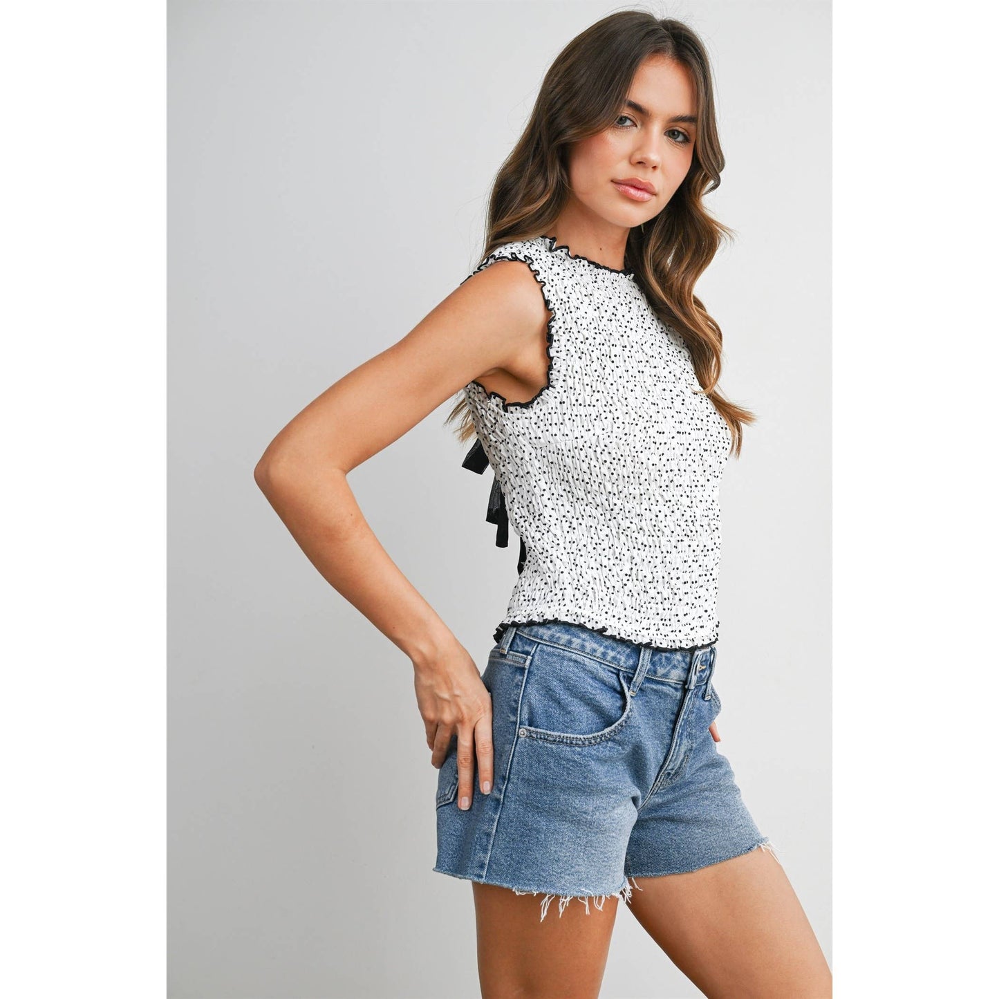 Ruched Ribbon Blouse