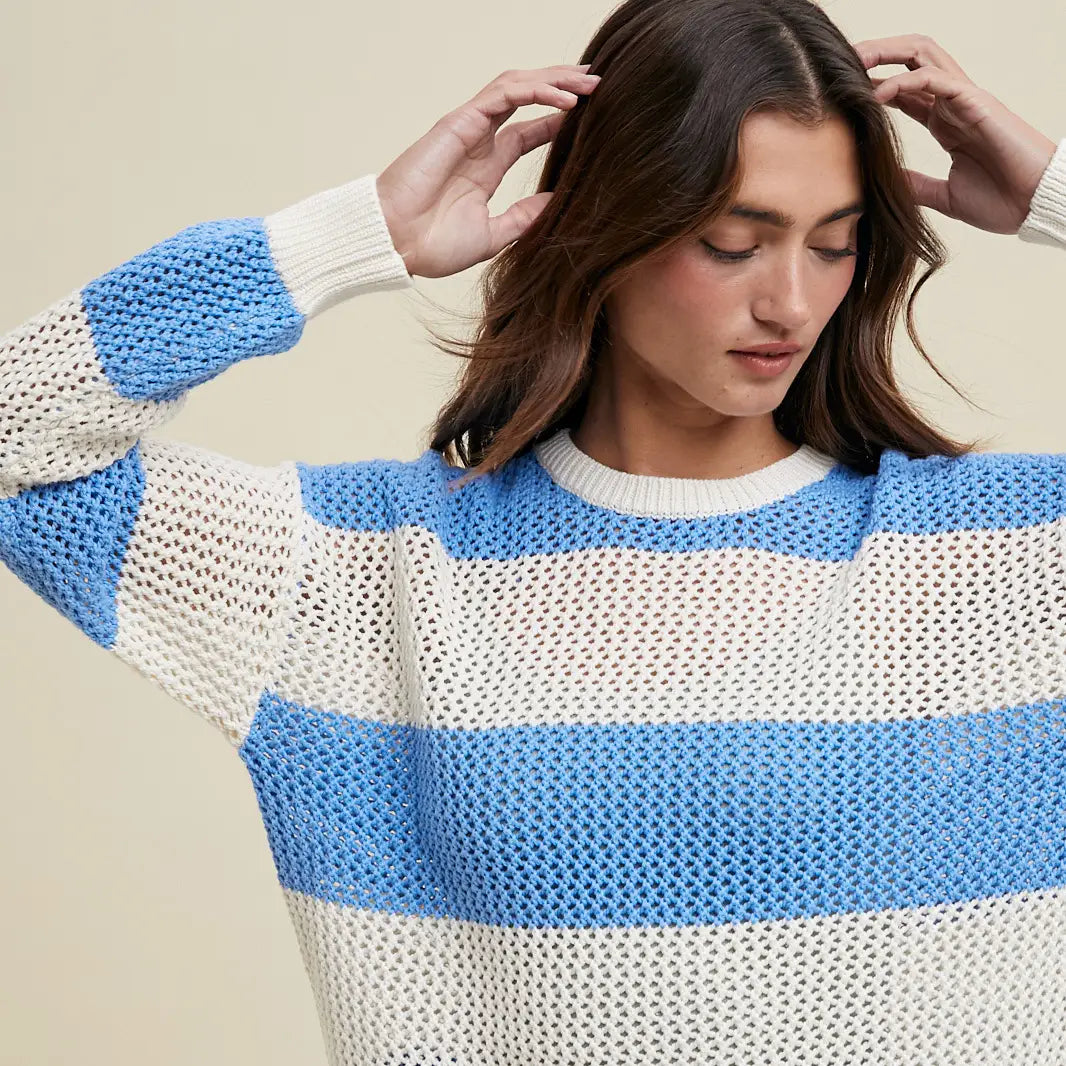 Crochet Multi-Striped Sweater