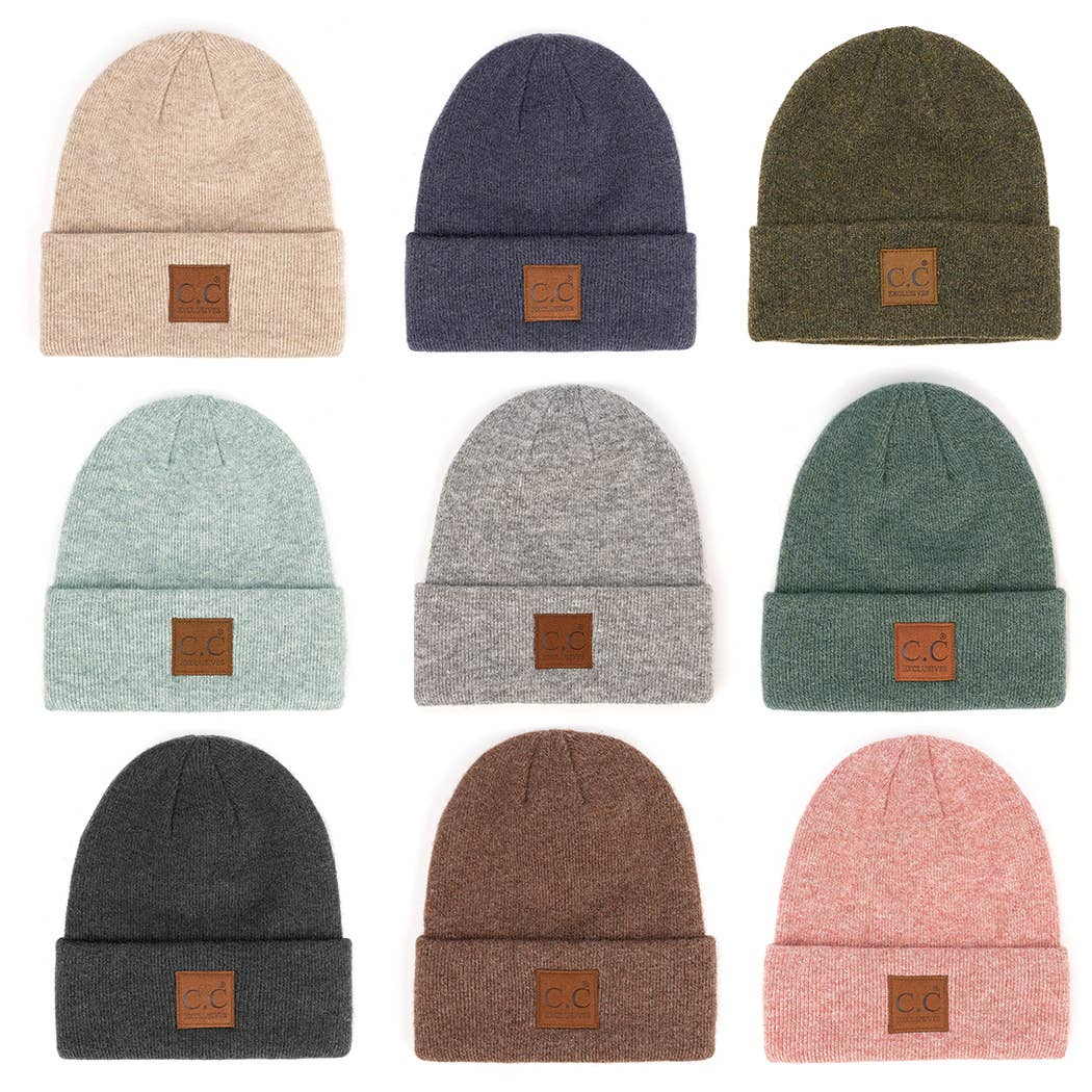 Unisex Heather Knit Classic Beanie Hat