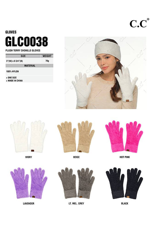 C.C Plush Terry Chenille Gloves