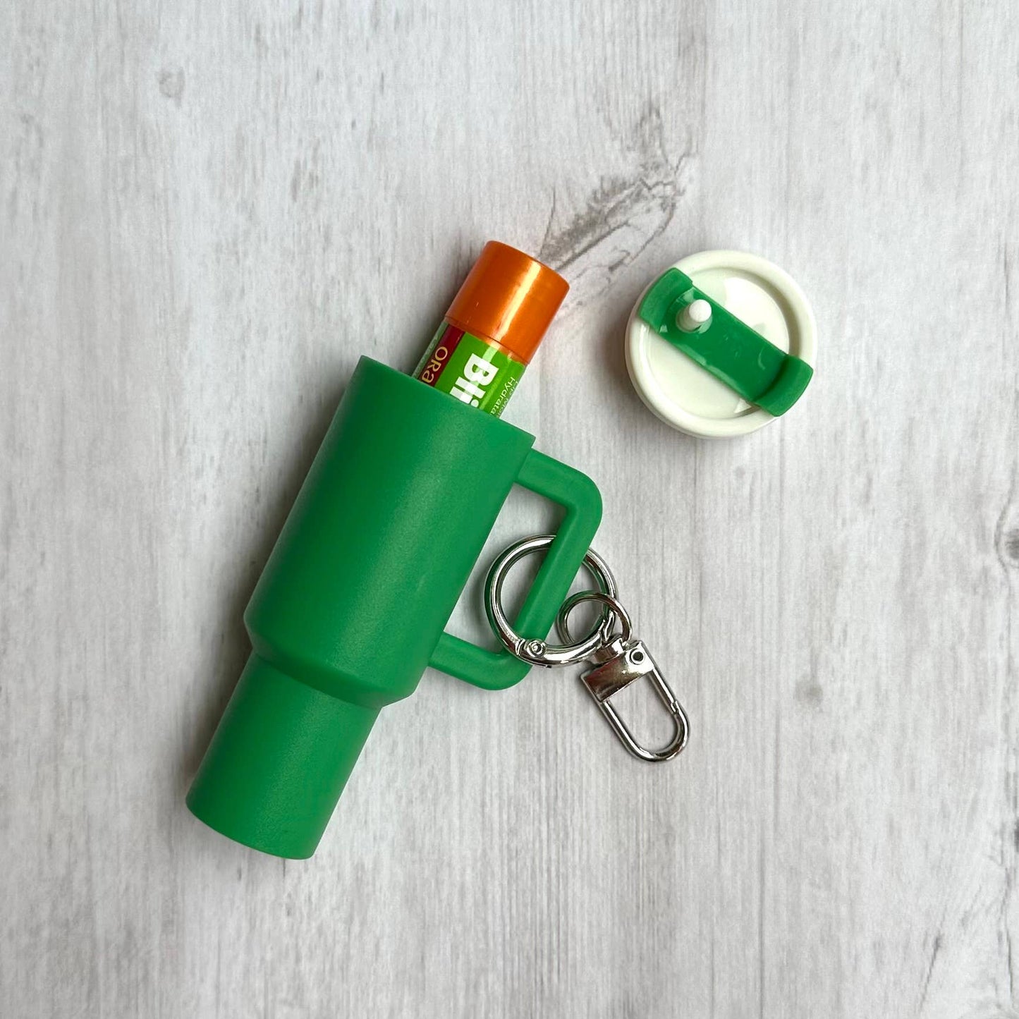 Mini Tumbler Keychain Carry Storage Container Green