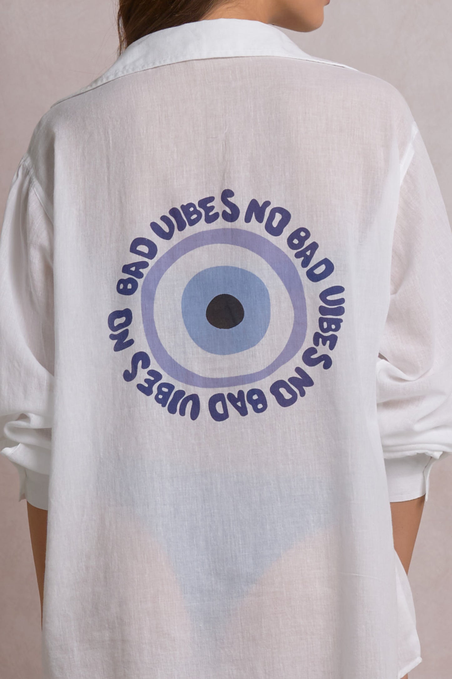 Evil Eye Button Down Cover Up