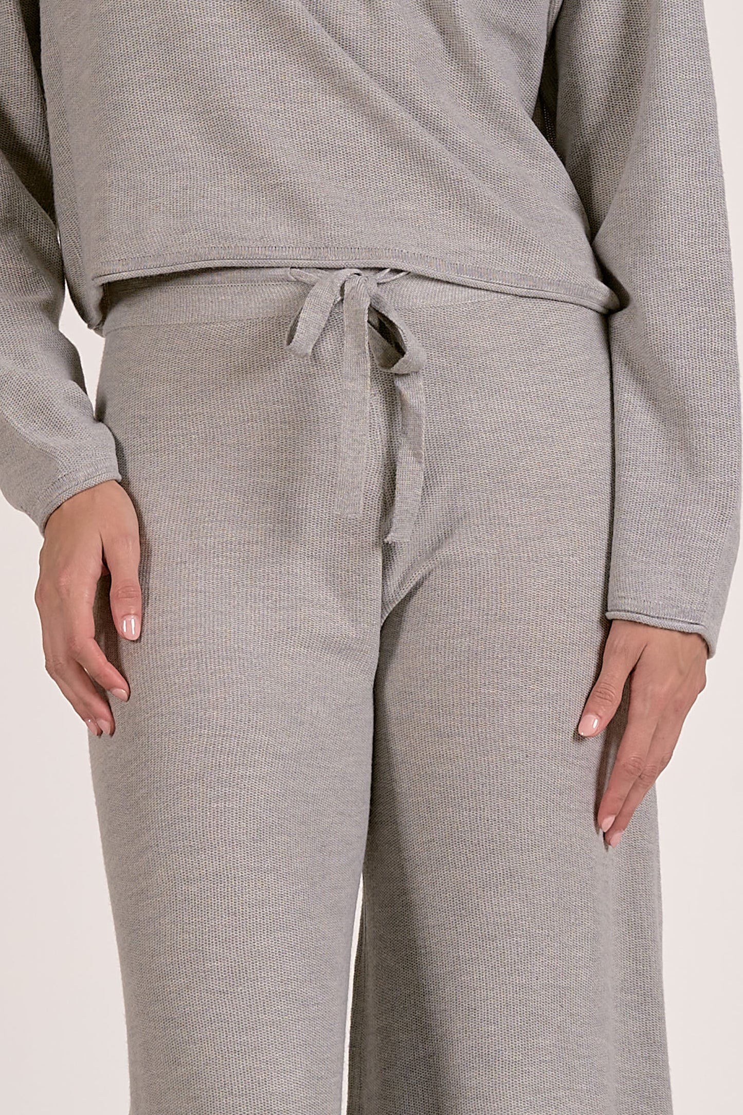 Grey Sweater Wide Leg Pant