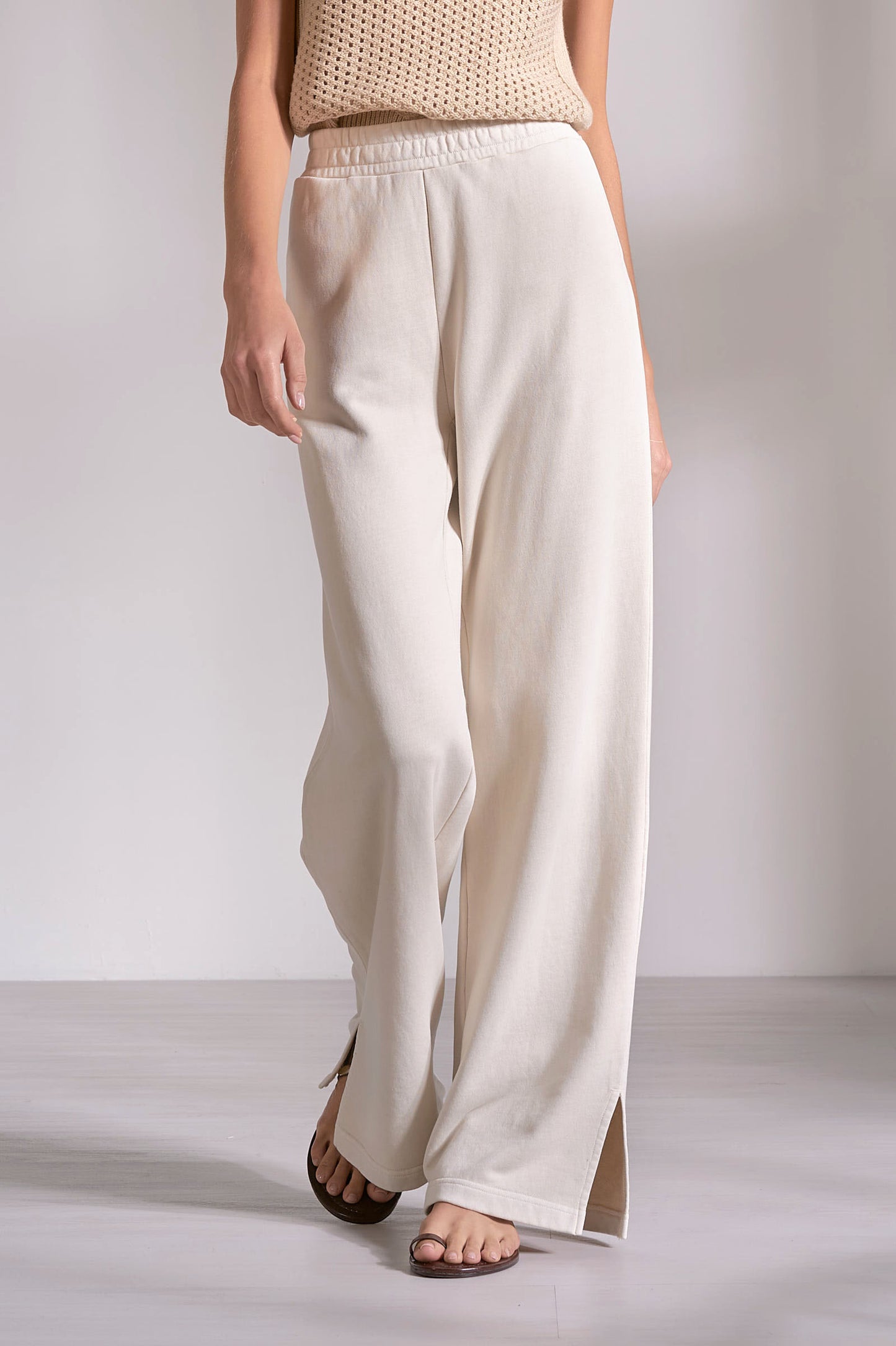 Stone Wide Leg Sweatpants
