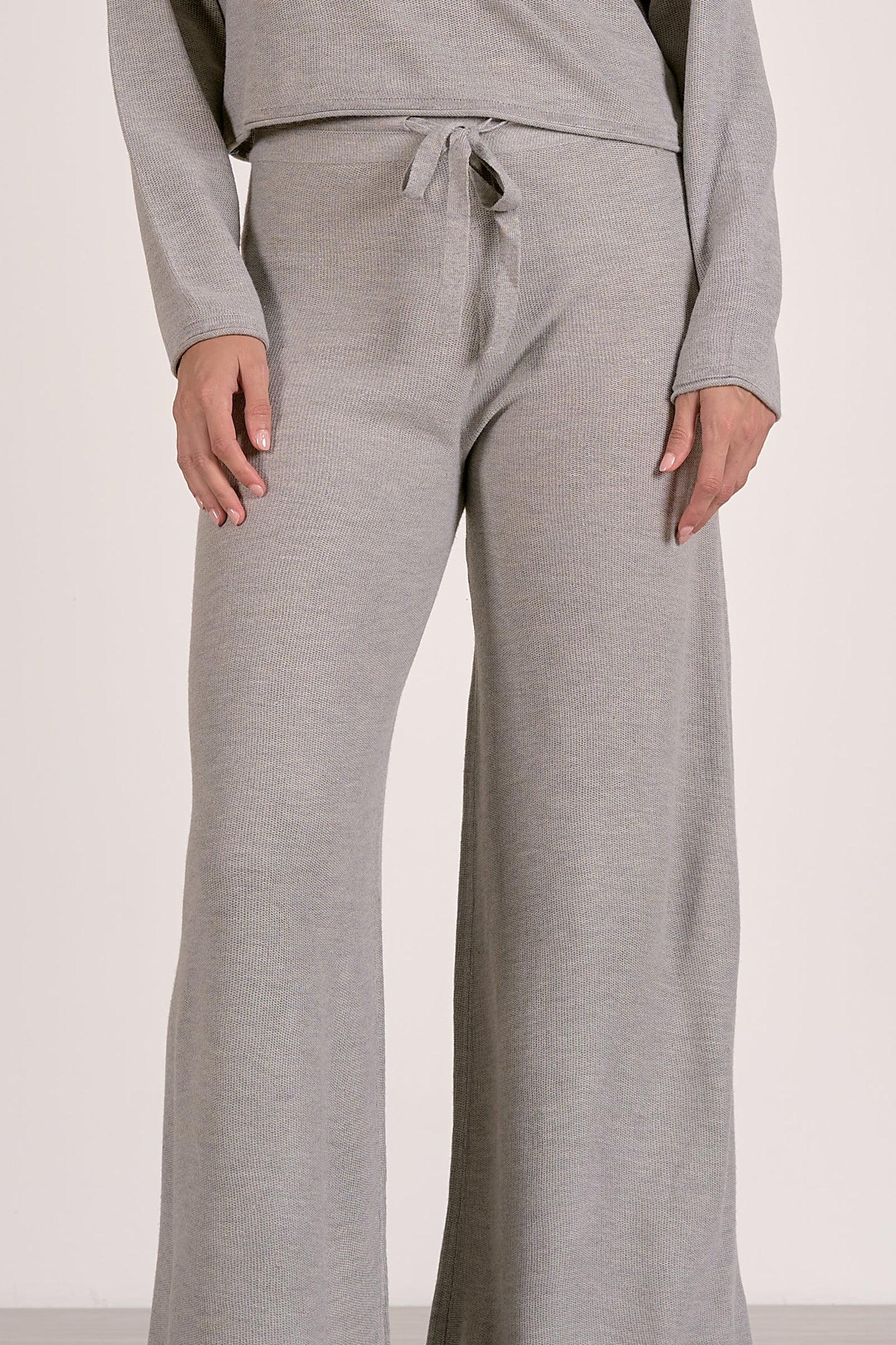 Grey Sweater Wide Leg Pant
