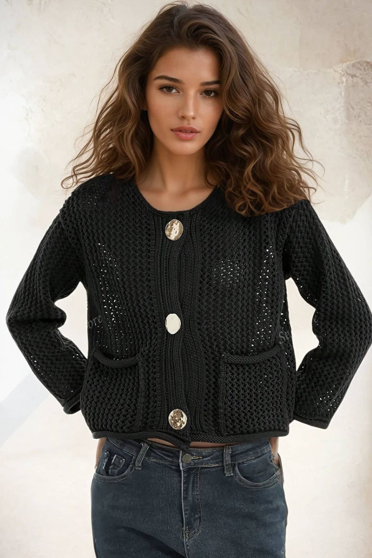 Gold Button Sweater
