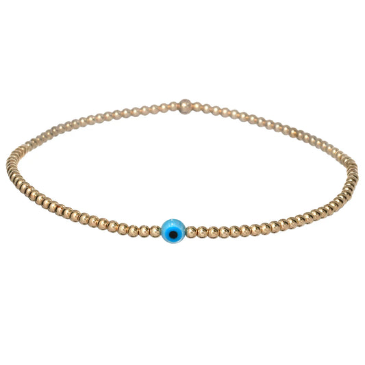 DAINTY EVIL EYE MOP" Opal Charm Bracelet