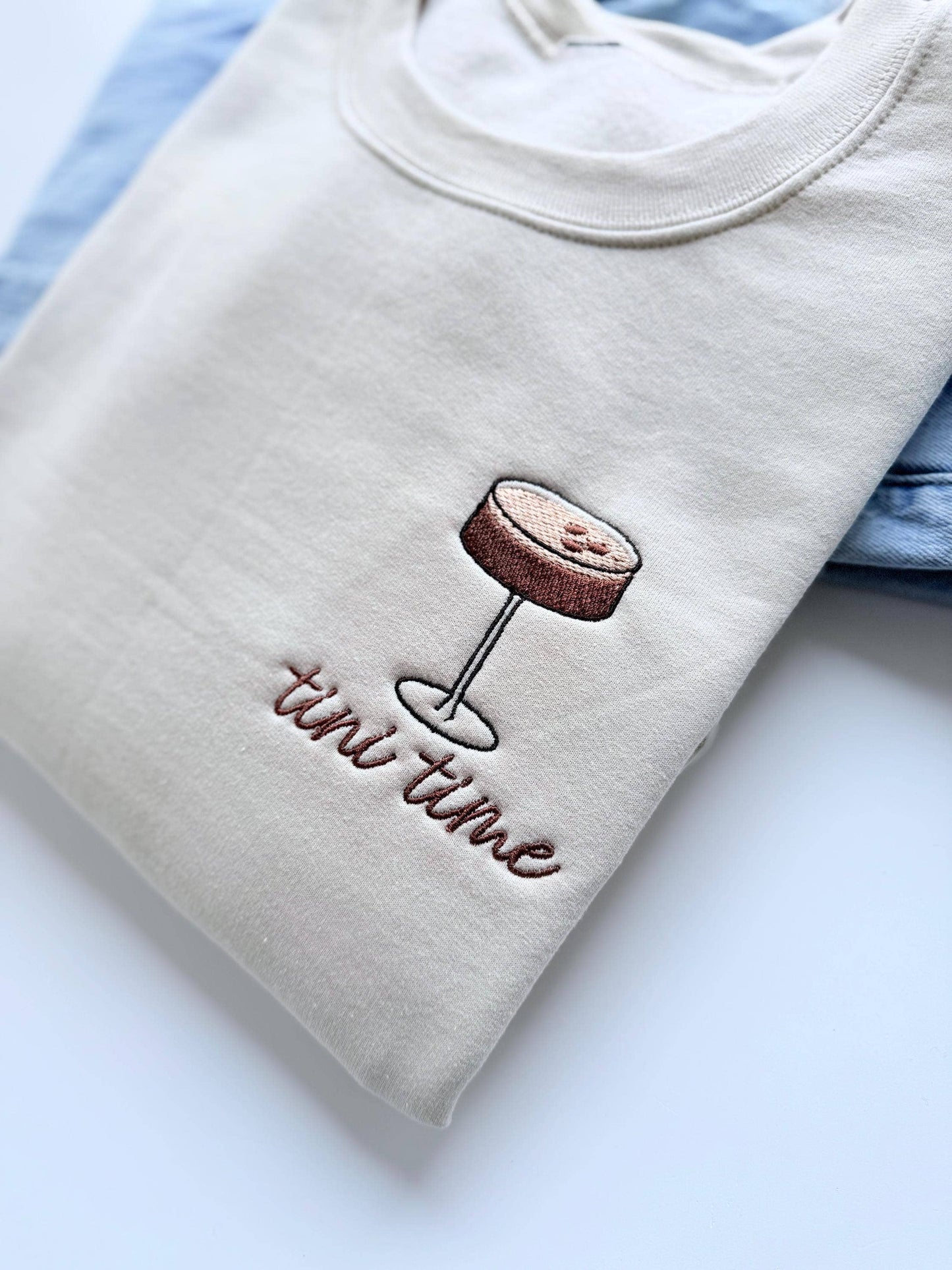Espresso Martini Three Beans Embroidered Sweatshirt