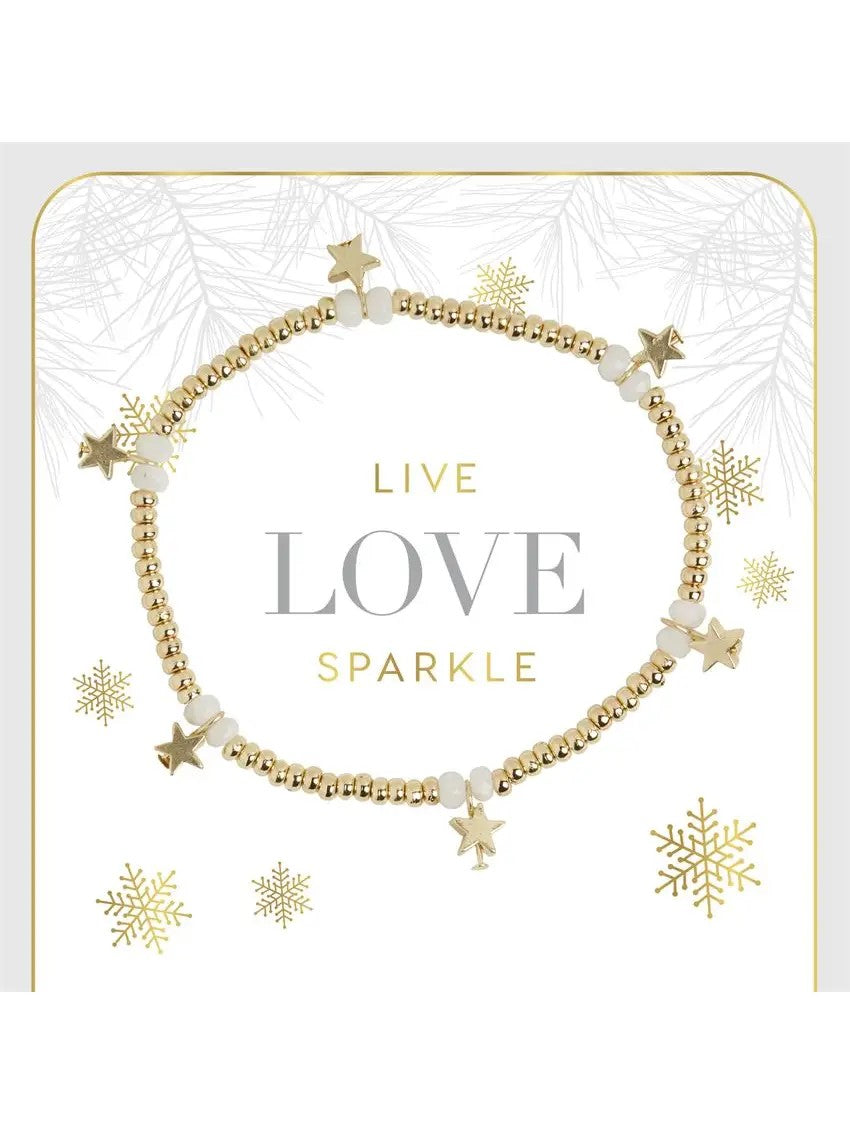 Live Love Sparkle Holiday Carded Stretch Bracelet