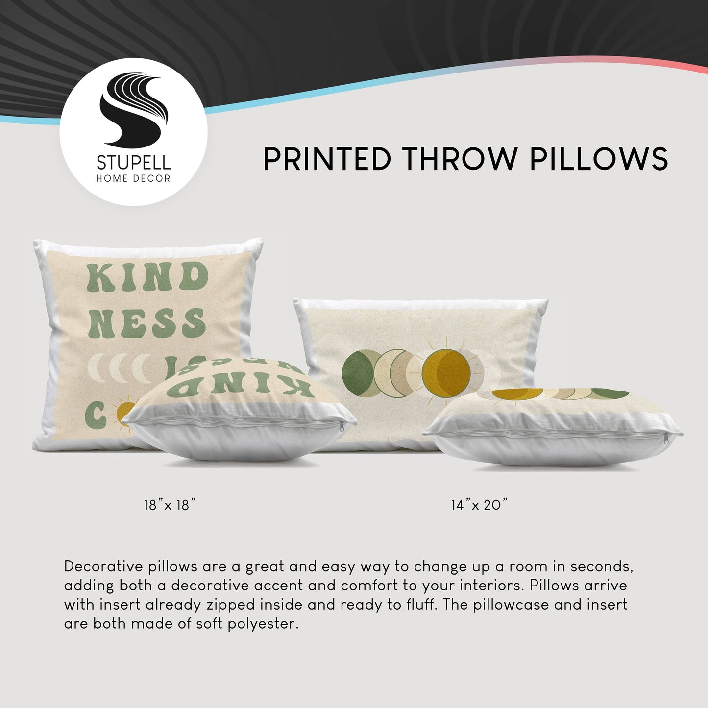 Chic Fashion Cupcake Trio - Decorative Throw Pillow, 14x20