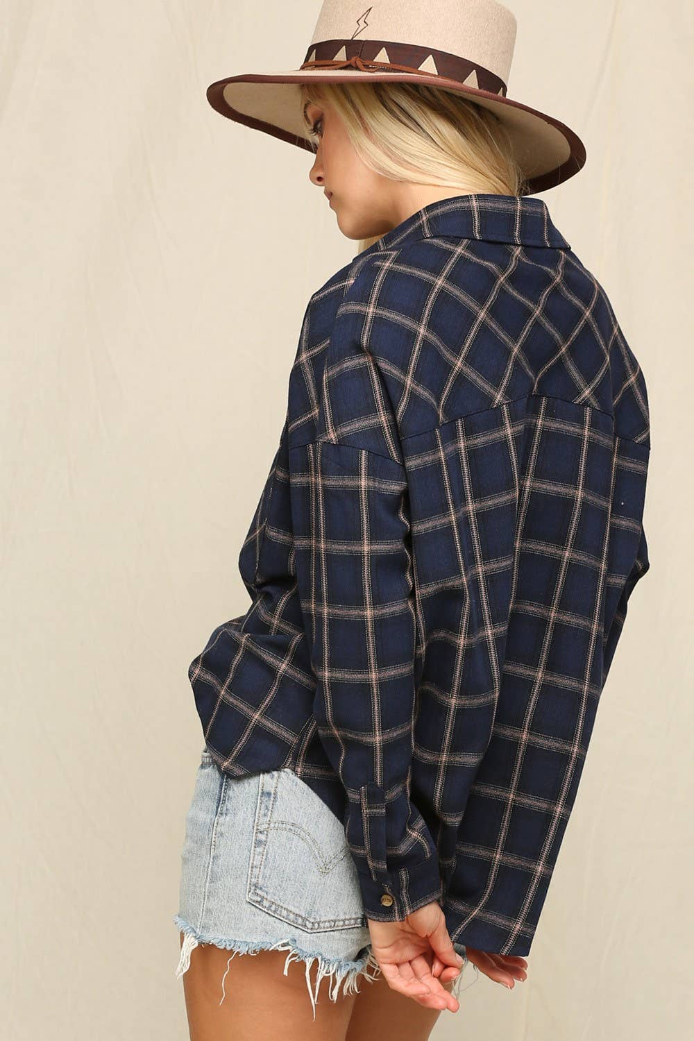 Oversized Plaid Button-Down Shirts