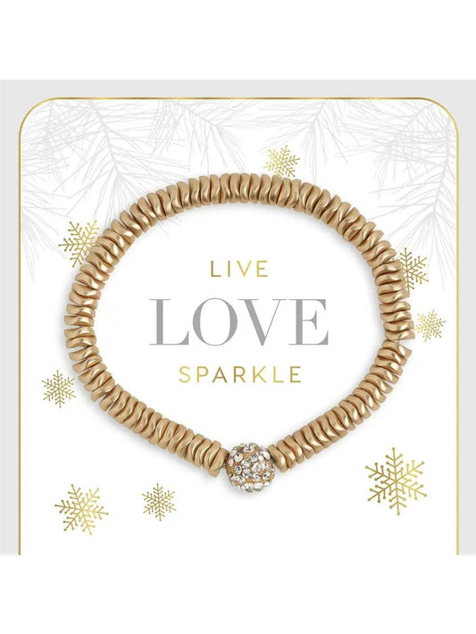 Live Love Sparkle Holiday Carded Stretch Bracelet