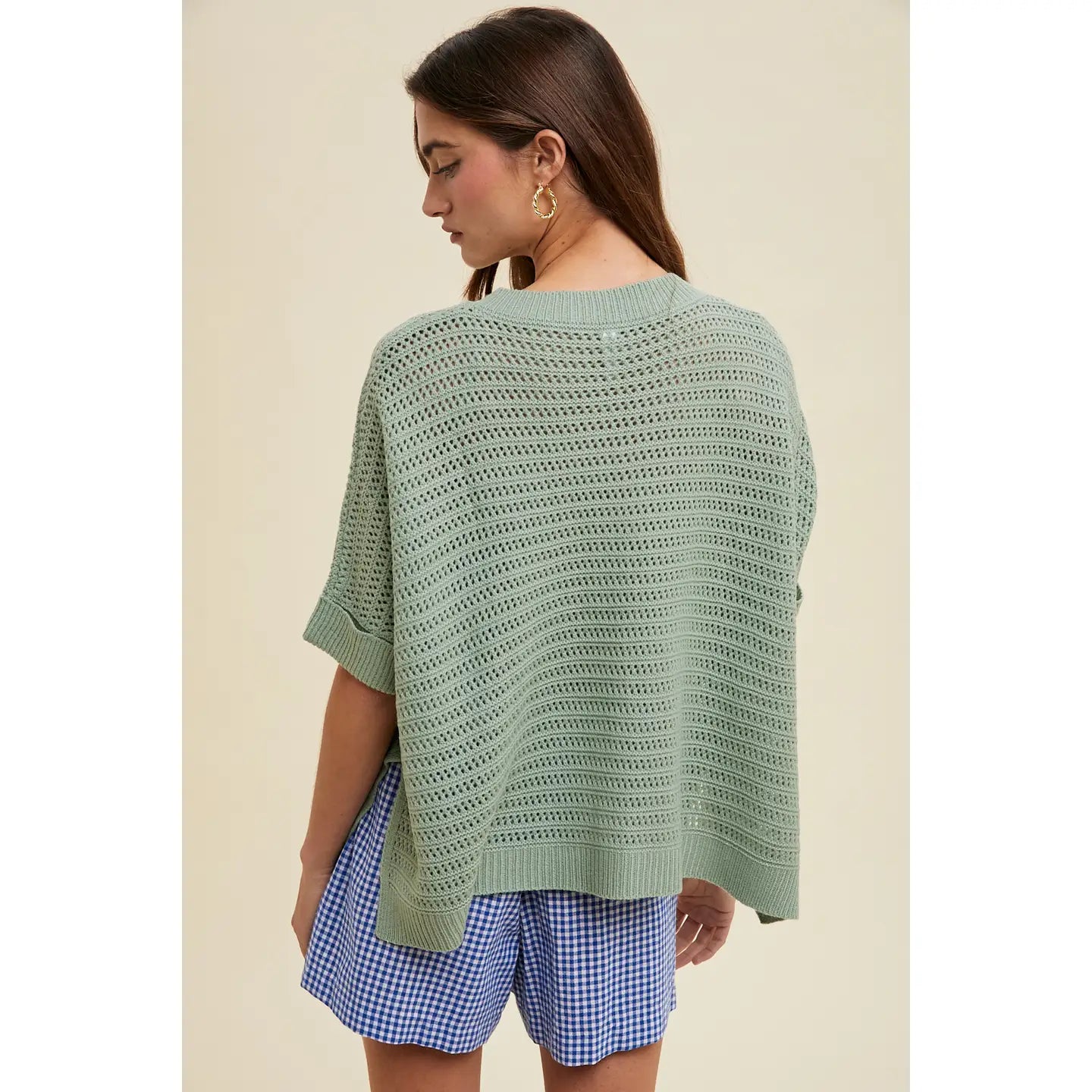 Oversized Open-Knit Sweater Top