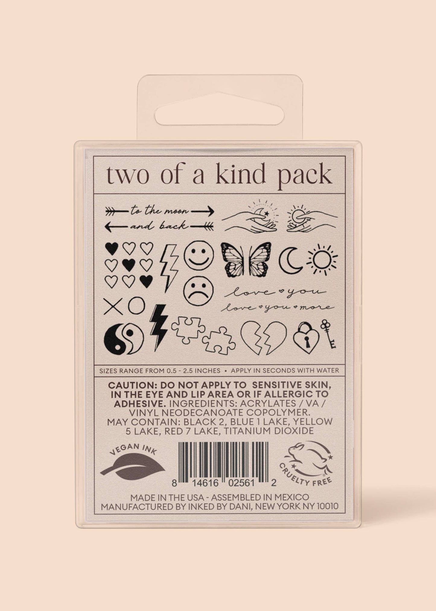 Two of A Kind Temporary Tattoo Pack