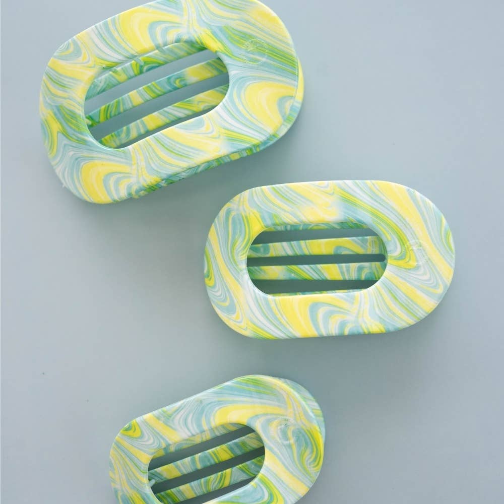 By the Sea Shore | Medium | Flat Round Hair Clip