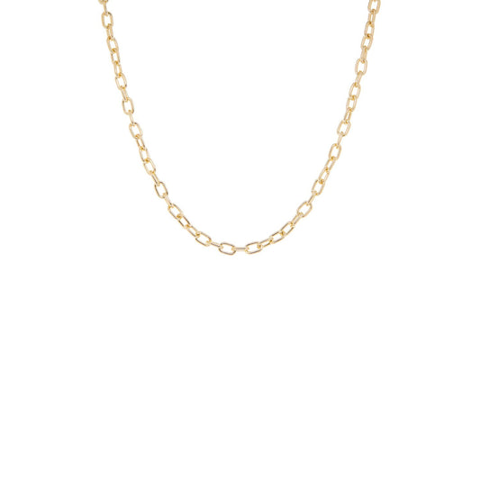Gold plated 16" cable chain link necklace