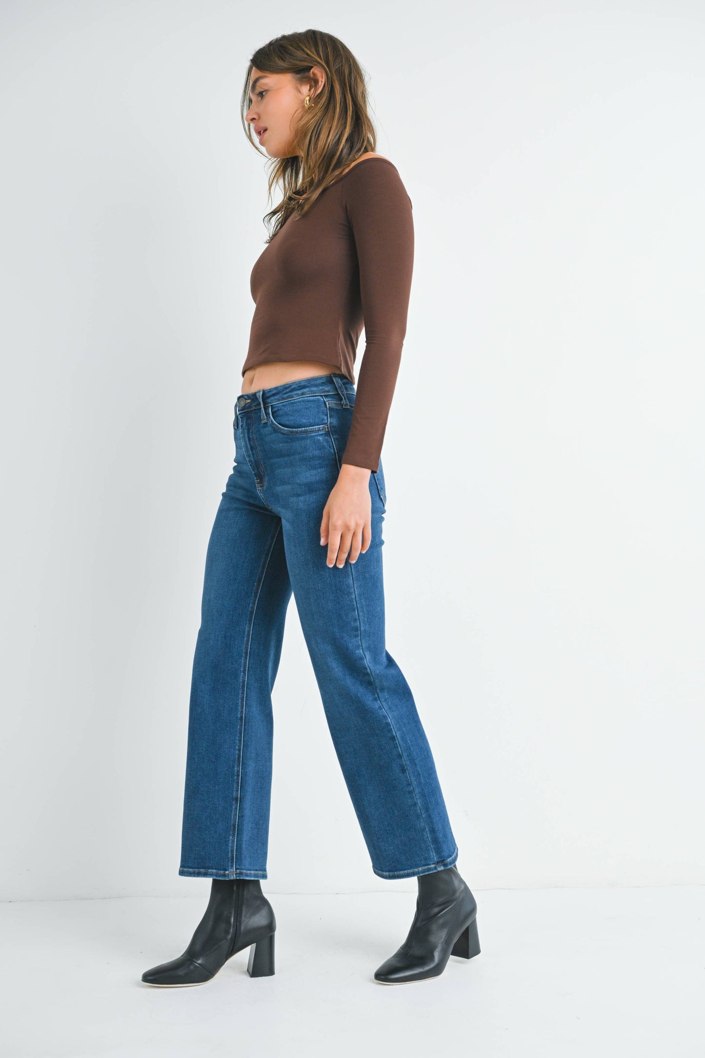 The Classic Dark Wide Leg Denim