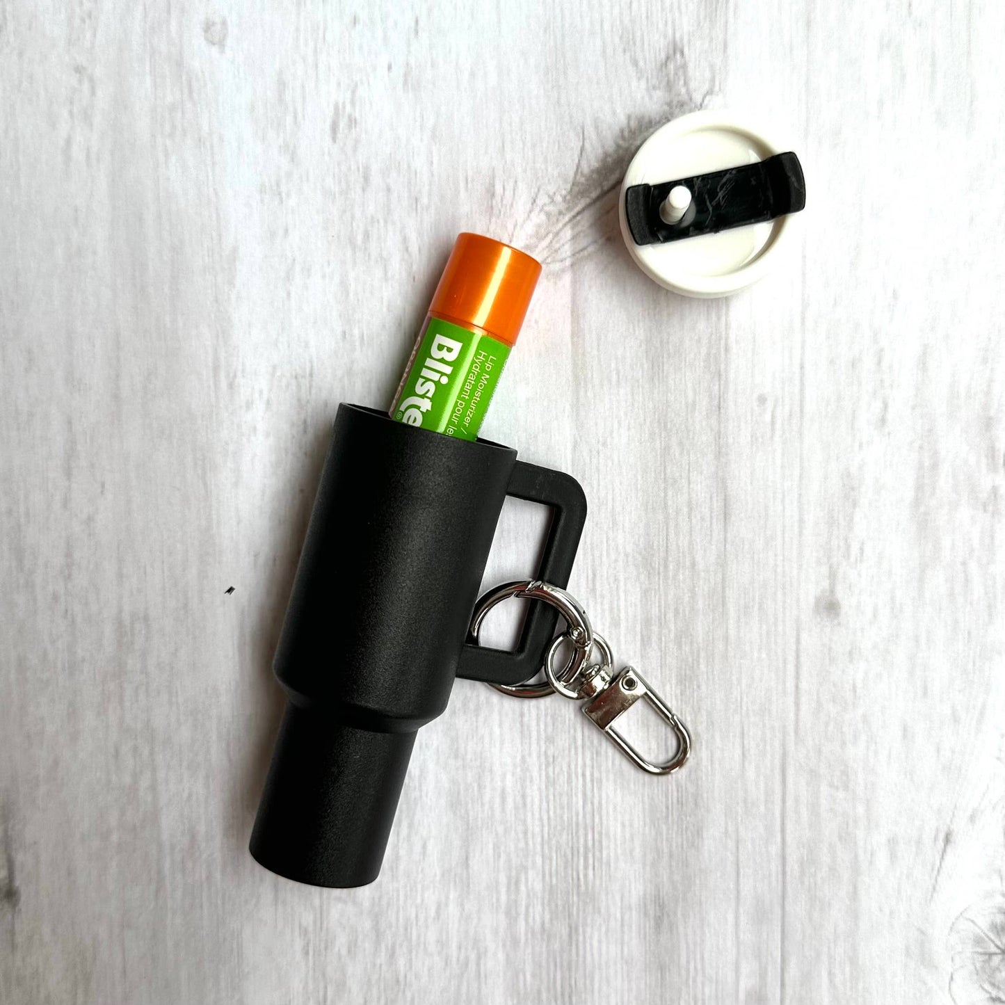 Mini Tumbler Keychain Carry Storage Container Black