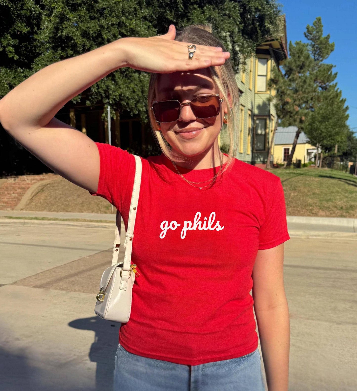 Philly Baseball Baby Tee for Women, Trendy Summer Top