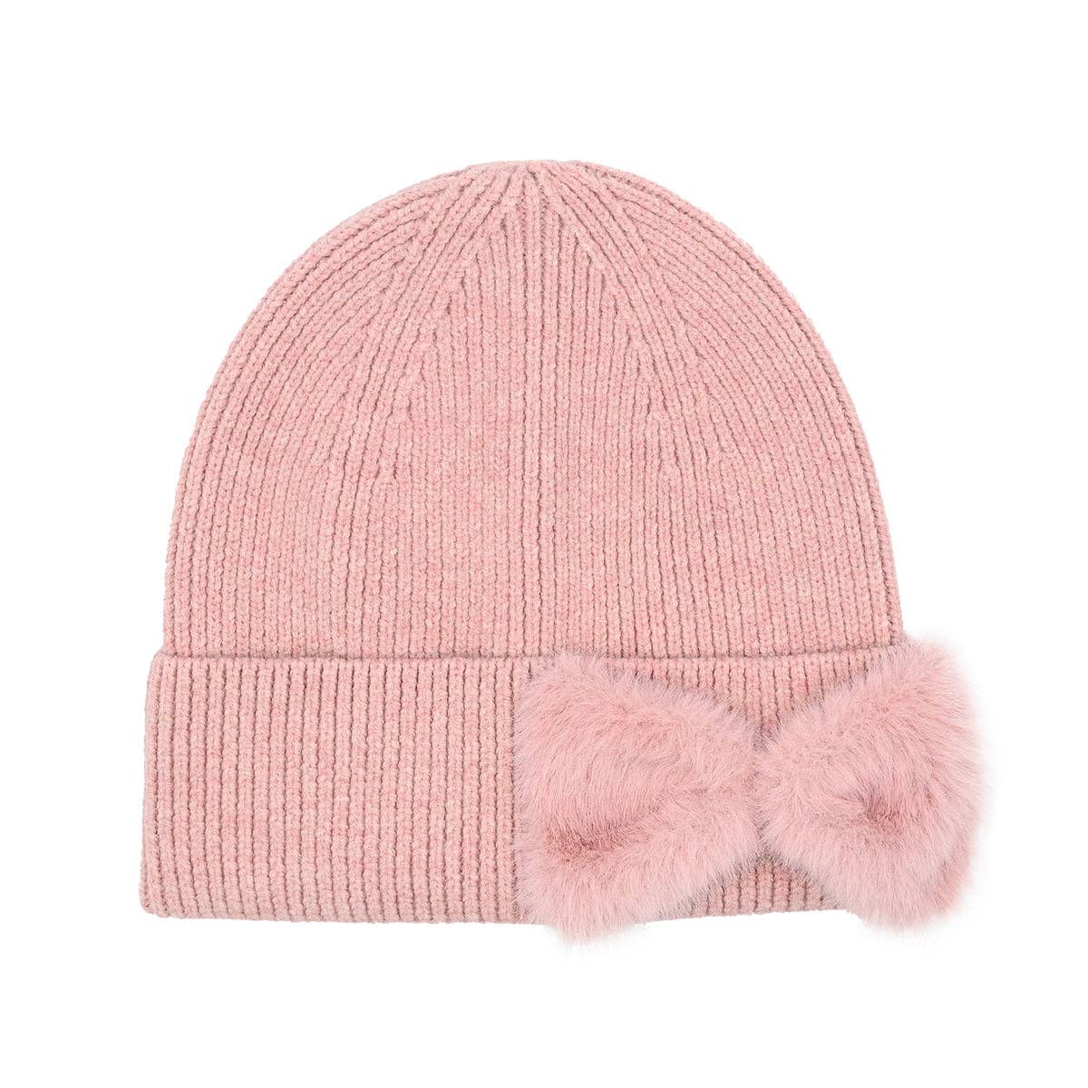 Faux Fur Bow C.C Beanie