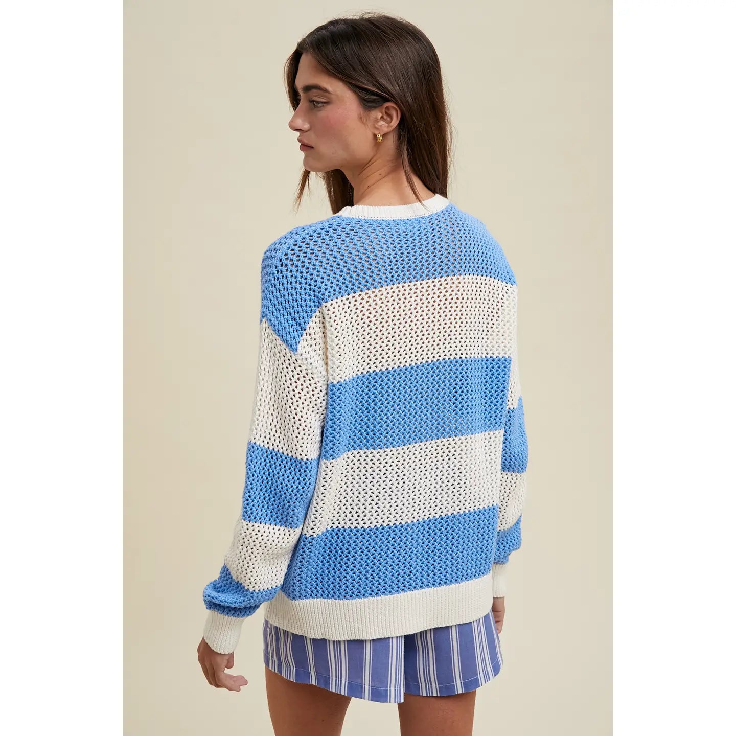 Crochet Multi-Striped Sweater