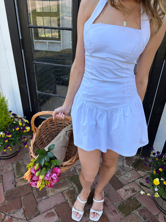 Poplin Mini WHite Dress