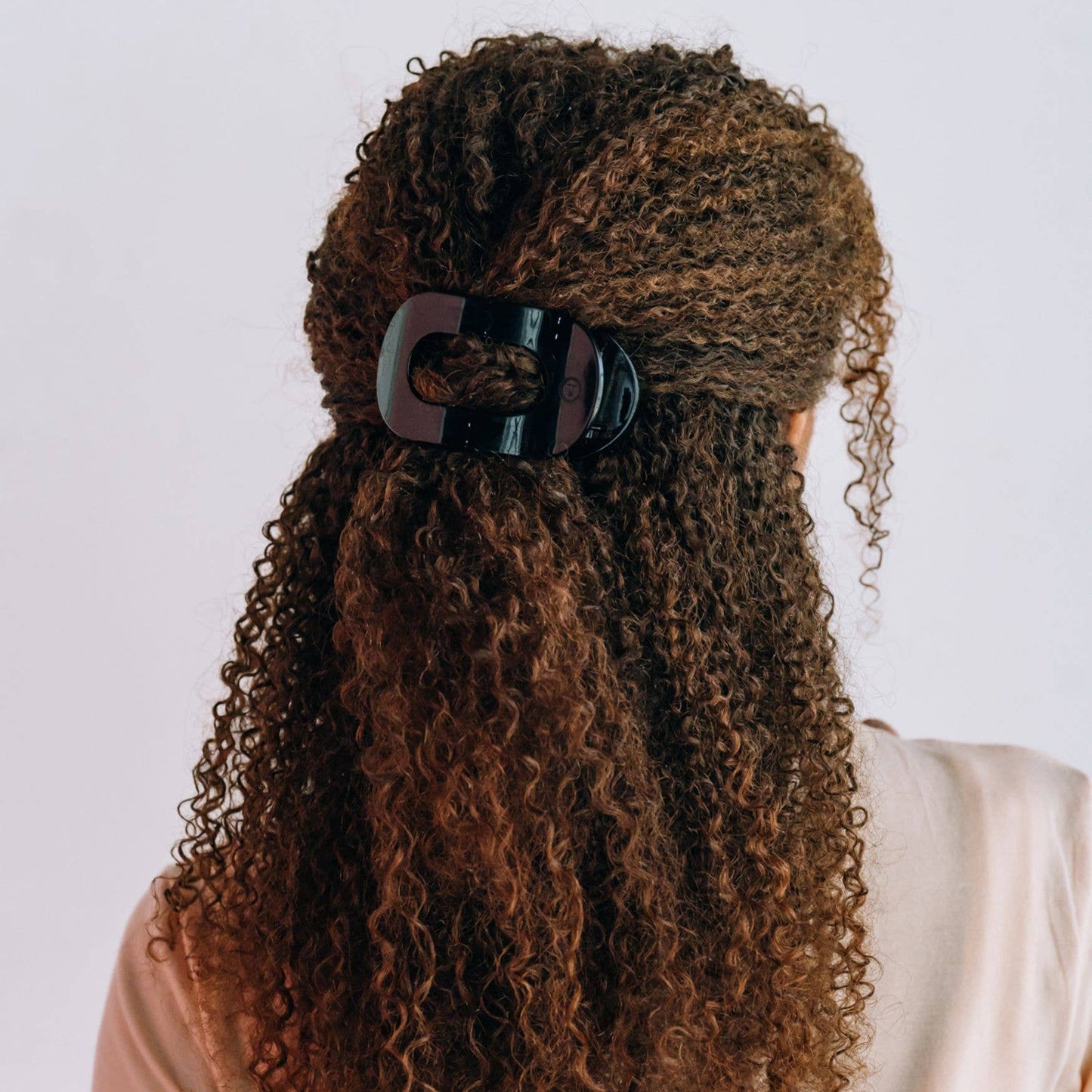 Round Flat Hair Clip | Med. | Jet Black'