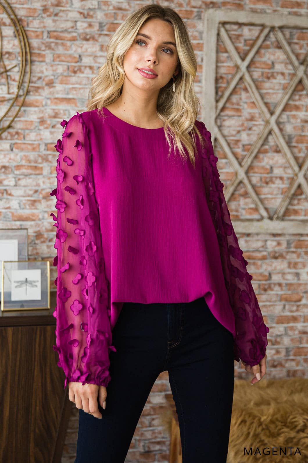 Flower Sleeve Top