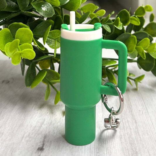 Mini Tumbler Keychain Carry Storage Container Green