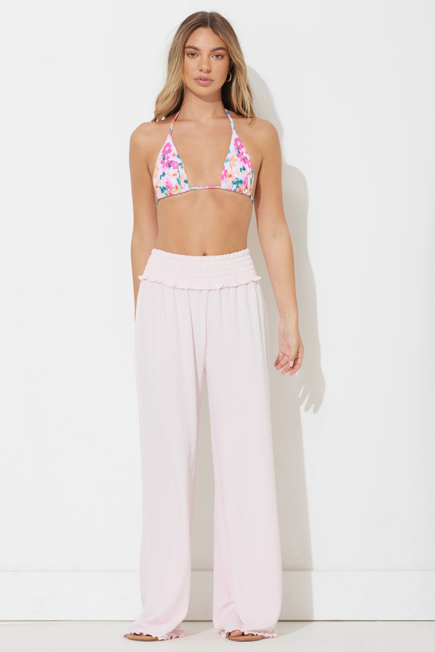 Pink Sugar Solid Rib Full Length Pant