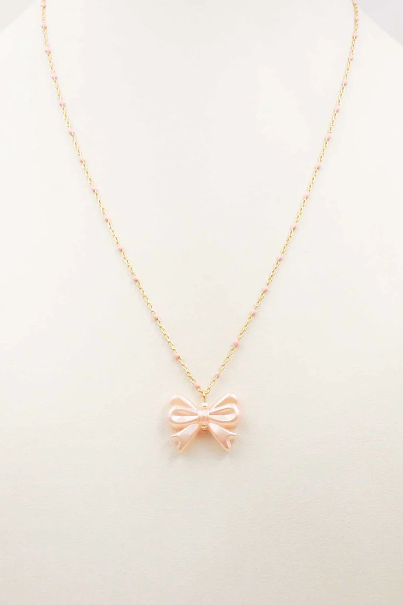 Gold Chain with White Small Bow Charm