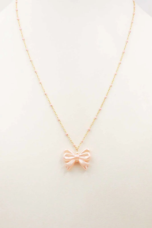 Gold Chain with White Small Bow Charm