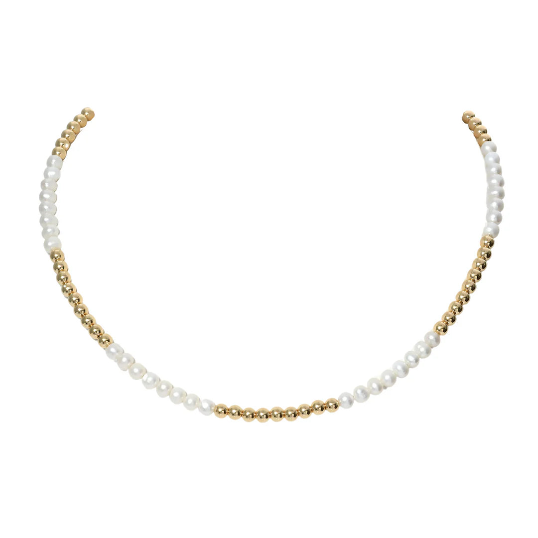 ANNA" 14k gold-filled & pearl beaded Choker/Necklace