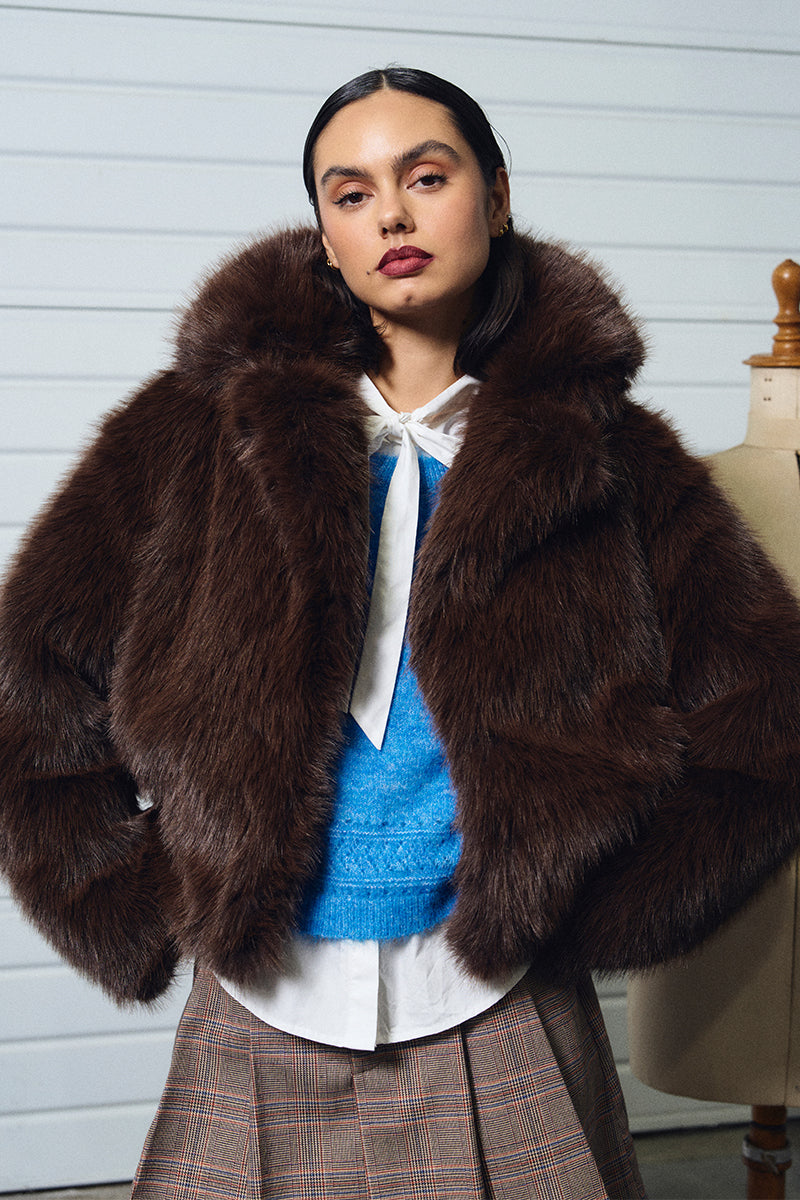 Chocolate Faur Fur Coat