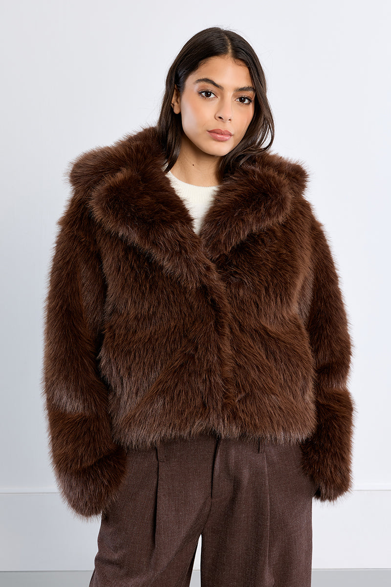Chocolate Faur Fur Coat