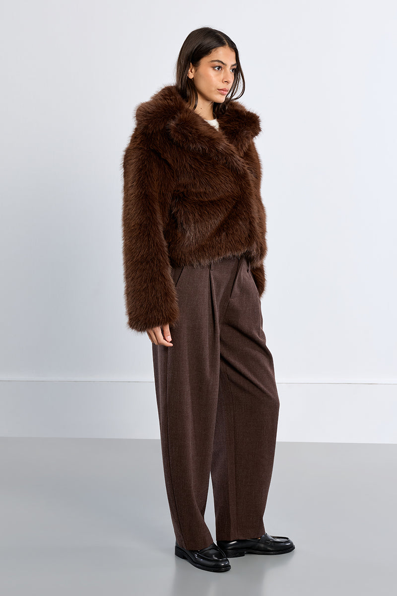 Chocolate Faur Fur Coat