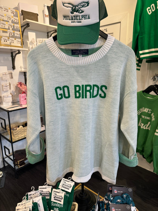Go BIRDS white sweater