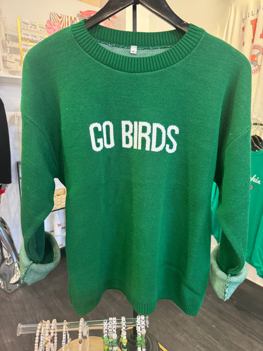 Go BIRDS Green sweater