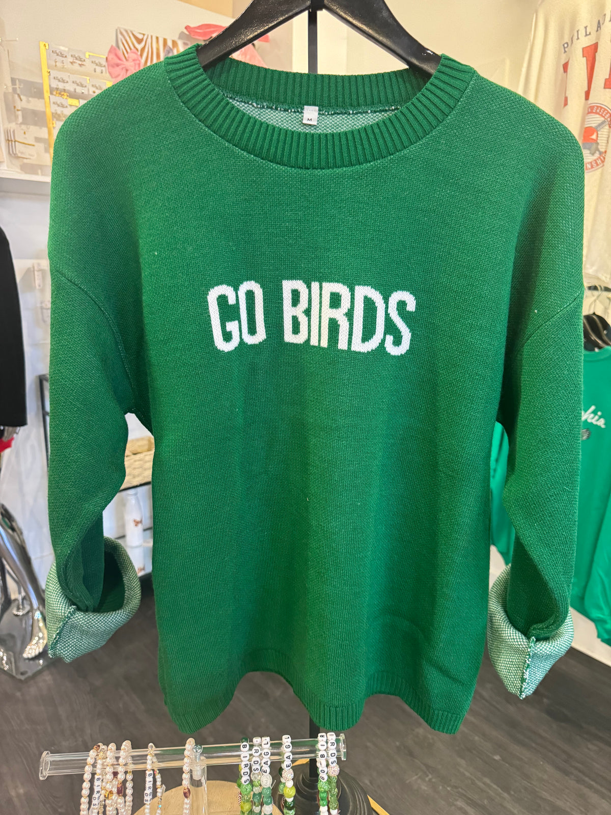 Go Birds Green Sweater