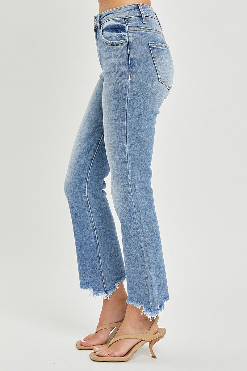 High Rise Slim Straight Fringe