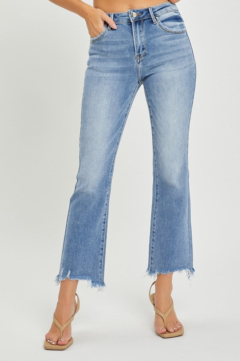 High Rise Slim Straight Fringe