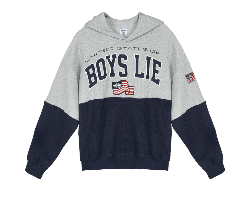 UNITED STATES OF BOYS LIE THERMAL RACER HOODIE