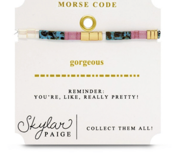 Gorgeous  - Morse Code Tila Beaded Bracelet -