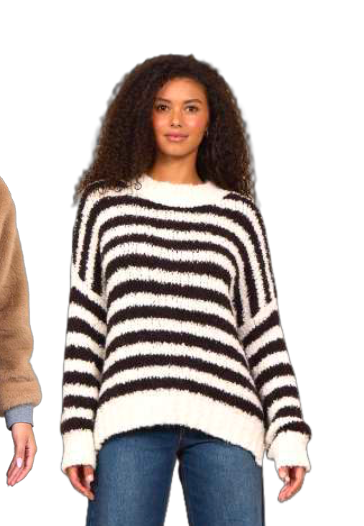 Striped Crew Sweater