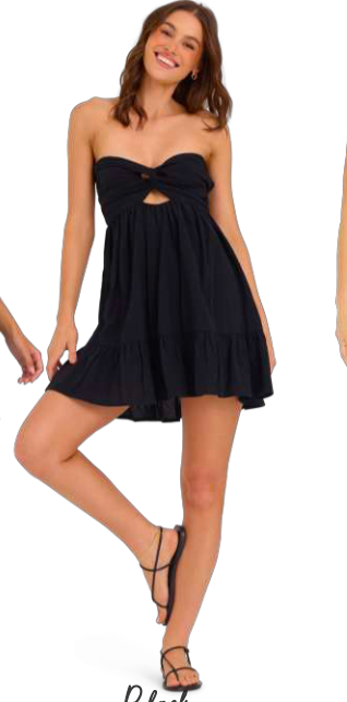 Balck Strapless Mini Dress