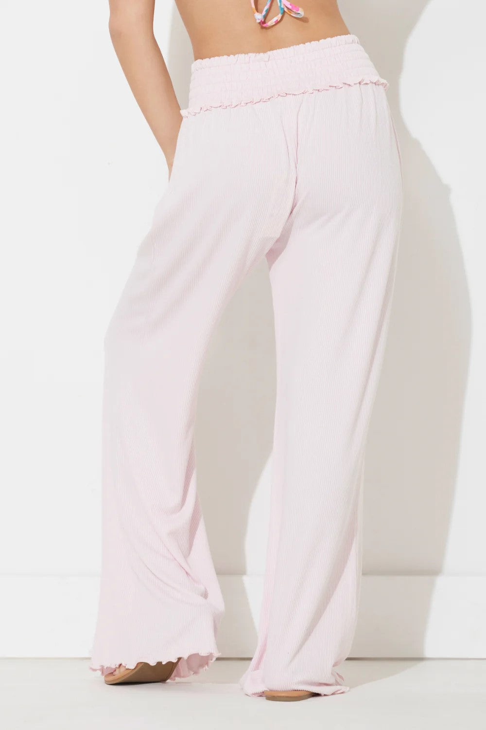 Pink Sugar Solid Rib Full Length Pant