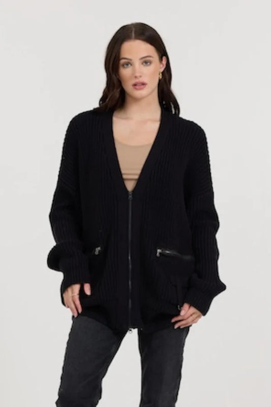 Zip Front Utility Cardigan