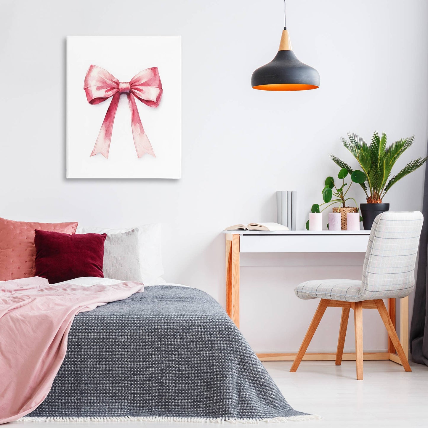 Delicate Pink Bow - Unframed Wall Art